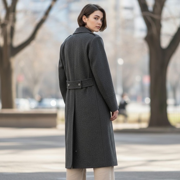 Vintage 1960s Danish Wool Greatcoat, Overcoat, Trench Coat, Men's S-XL - Picture 2 of 5